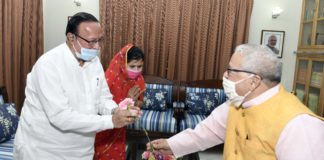 राज्यपाल मिश्र से मंत्री श्री कल्ला की शिष्टाचार मुलाकात