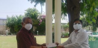 राजस्थान तकनीकी विश्विद्यालय कोटा द्वारा कोविड-19 हेतु मुख्यमंत्री राहत कोष में आज दिया गया एक करोड़ रूपये का अनुदान