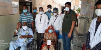 60 व 78 आॅक्सीजन सैच्युरेशन, बेहत्तर उपचार व हौंसलें से दी कोरोना को मात : पंडित जेएलएन अस्पताल से स्वस्थ होकर घर लौटे देवीसिंह और रामकंवरी