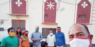 विफा का मास्क एवं सेनेटाइजर वितरण अभियान सर्वोदय बस्ती में
