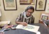 वरिष्ठ कलाकार राजू स्वामी कर रहे है जूनागढ़ फुलवारी पेंटिंग की अनुकृति