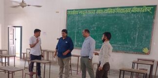 अतिरिक्ति जिला शिक्षा अधिकारी सुनील कुमार बोड़ा ने सादुल स्कूल का किया निरीक्षण