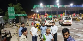 पाली जिला कलक्टर नमित मेहता देर रात्रि निकले राउंड पर : टोल पर लिया जायजा ,वाहनो की हुई सघन जांच