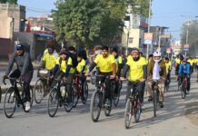 संडे ऑन साइकिल : लगातार सातवें सप्ताह चलाई साइकिल, दिया फिट इंडिया का संदेश